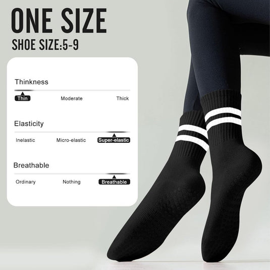 Antislip pilatessokken dames set van 3 paar - happygetfit.com