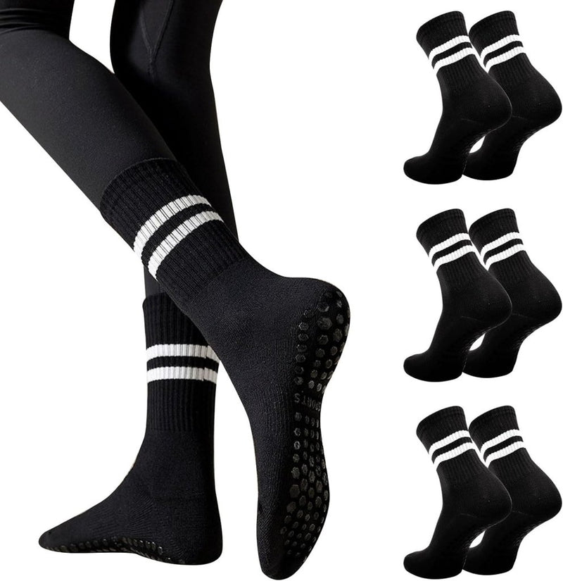 Chargez l'image dans la visionneuse de la galerie, Antislip pilatessokken dames set van 3 paar - happygetfit.com
