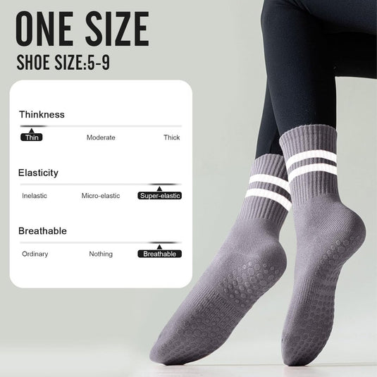 Antislip pilatessokken dames set van 3 paar - happygetfit.com
