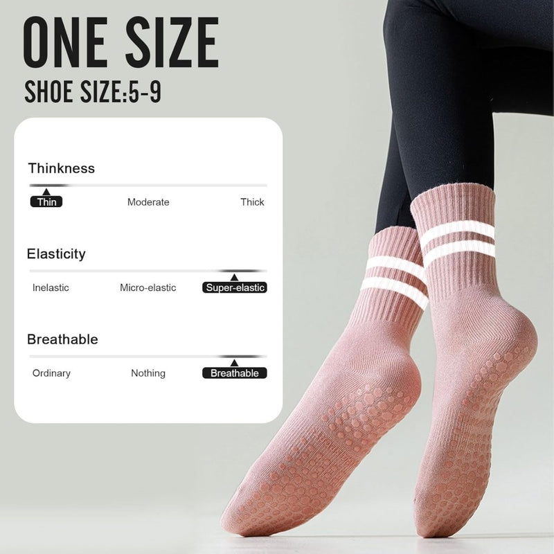 Chargez l'image dans la visionneuse de la galerie, Antislip pilatessokken dames set van 3 paar - happygetfit.com
