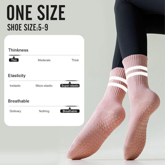 Antislip pilatessokken dames set van 3 paar - happygetfit.com