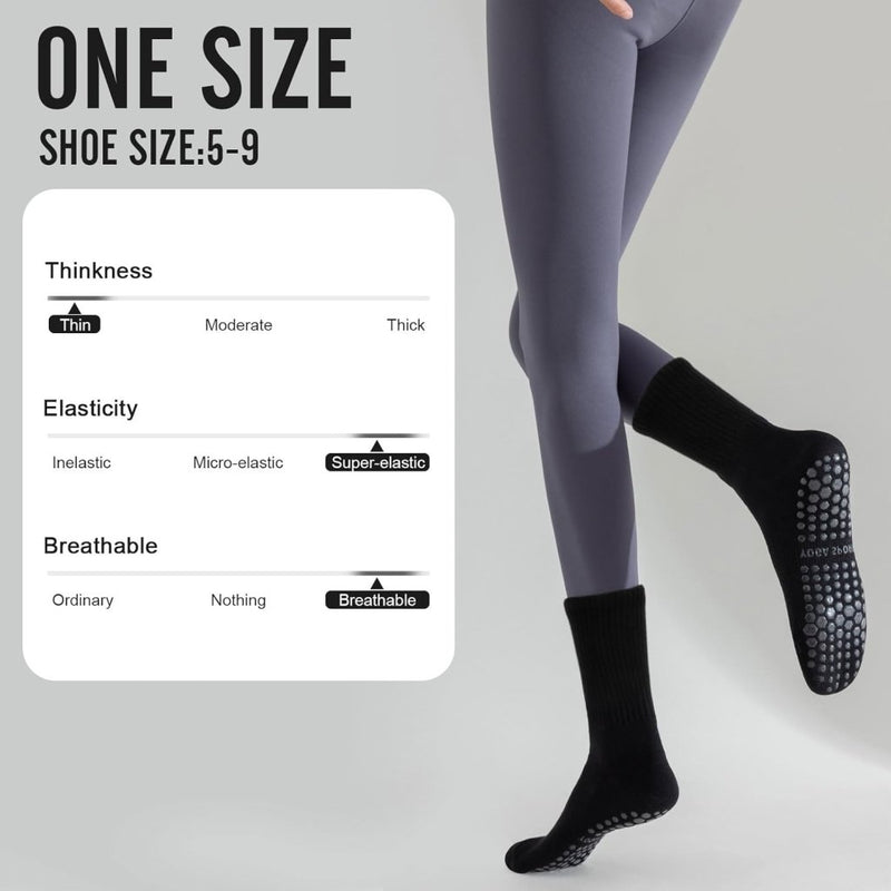Chargez l'image dans la visionneuse de la galerie, Antislip pilatessokken dames set van 3 paar - happygetfit.com
