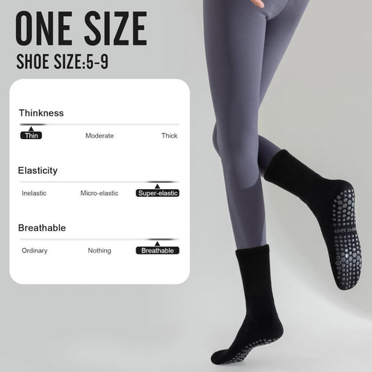 Antislip pilatessokken dames set van 3 paar - happygetfit.com