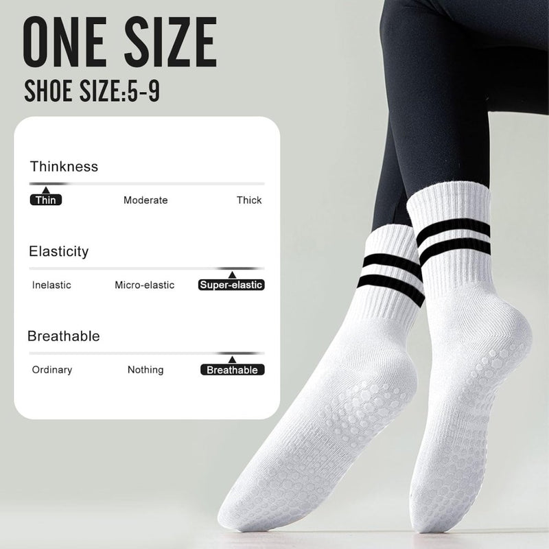 Chargez l'image dans la visionneuse de la galerie, Antislip pilatessokken dames set van 3 paar - happygetfit.com
