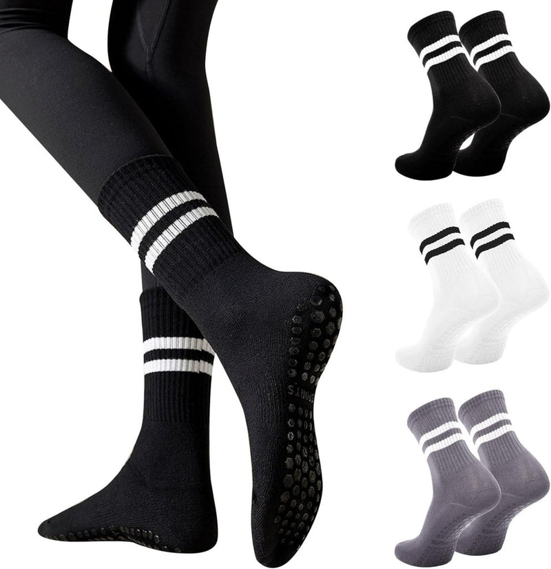 Chargez l'image dans la visionneuse de la galerie, Antislip pilatessokken dames set van 3 paar - happygetfit.com
