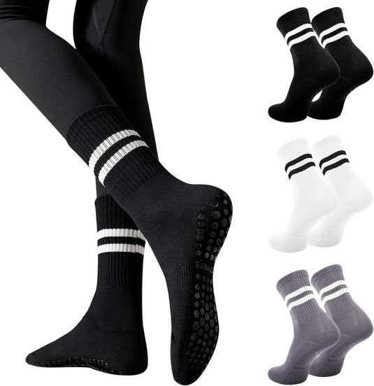 Antislip pilatessokken dames set van 3 paar - happygetfit.com