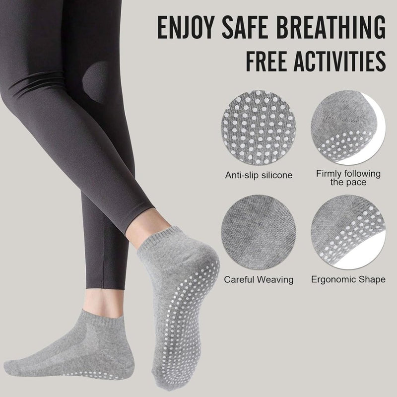 Chargez l'image dans la visionneuse de la galerie, Antislip pilatessokken dames set van 3 paar - happygetfit.com
