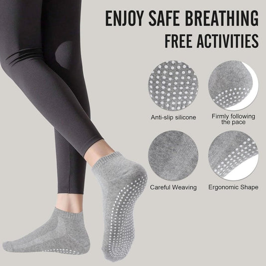 Antislip pilatessokken dames set van 3 paar - happygetfit.com