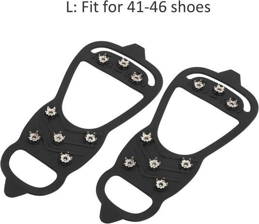 Antislip schoenspikes maat M 35-40 met 8 roestvrijstalen punten voor sneeuw en ijs – ijzerglijders – wandelaccessoires - happygetfit.com