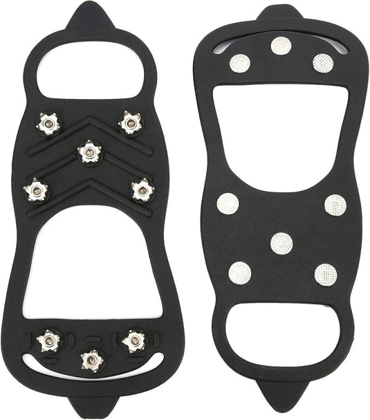 Antislip schoenspikes maat M 35-40 met 8 roestvrijstalen punten voor sneeuw en ijs – ijzerglijders – wandelaccessoires - happygetfit.com