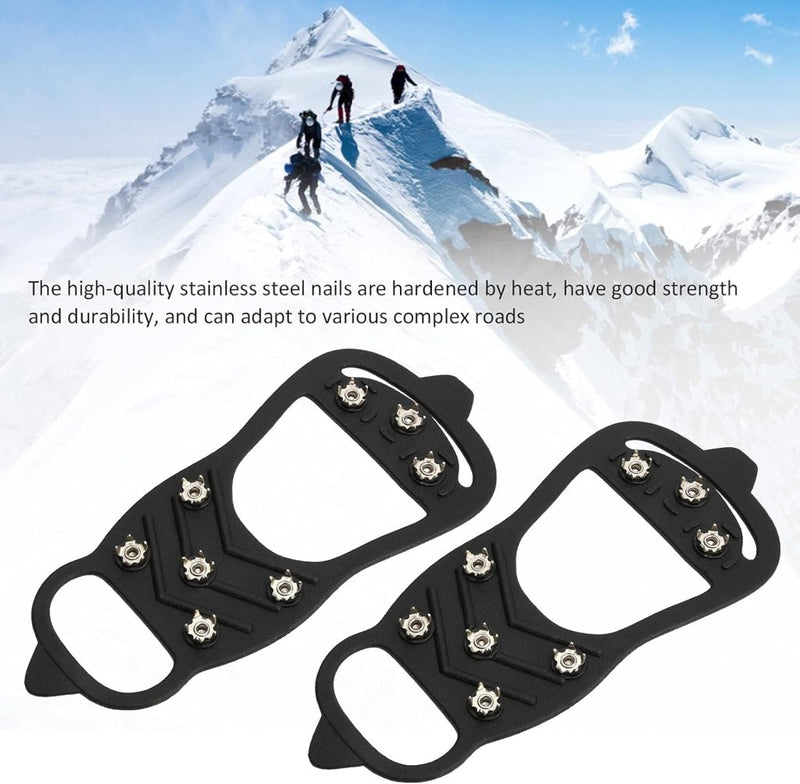 Load image into Gallery viewer, Antislip schoenspikes met 8 tanden zwart - happygetfit.com
