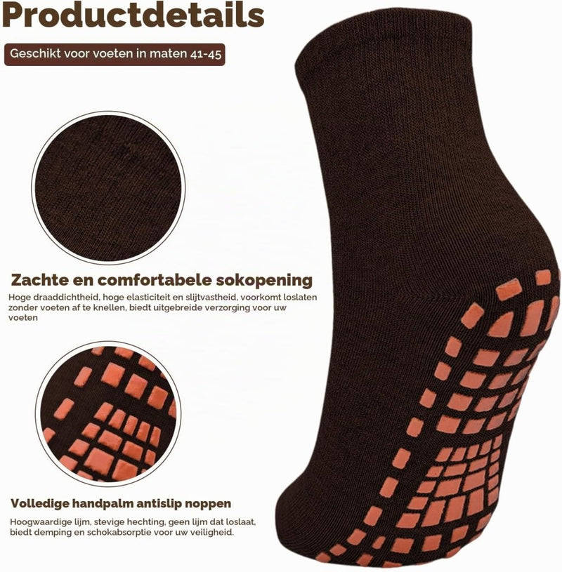 Załaduj obraz do przeglądarki galerii, Antislip sportsokken 2 paar voor dames en heren met gripnoppen – yoga pilates trampoline sokken - happygetfit.com

