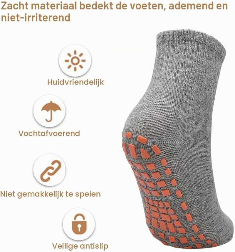 Załaduj obraz do przeglądarki galerii, Antislip sportsokken 2 paar voor dames en heren met gripnoppen – yoga pilates trampoline sokken - happygetfit.com
