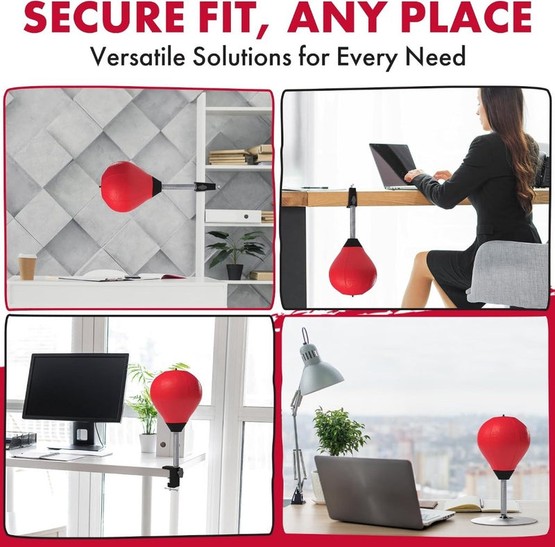 Laad afbeelding in Galerijviewer, Antistress mini-tafelbokszak met tafelklem en zuignap, hangend of staande bokszak, punchingbal, woedebal, reflexbal, woedkussen voor kinderen en volwassenen - happygetfit.com
