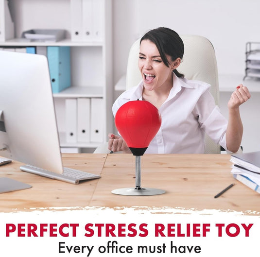 Antistress mini-tafelbokszak met tafelklem en zuignap, hangend of staande bokszak, punchingbal, woedebal, reflexbal, woedkussen voor kinderen en volwassenen - happygetfit.com