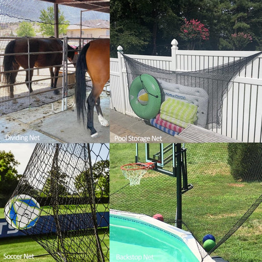 Aoneky Heavy Duty Knotless Golf Hitting Net, Practice Net with Reinforced Rope Edge, 1" Square Mesh 3mm Polyester Netting for Baseball Soccer Hockey Backyard Driving Cage Indoor Outdoor Use - happygetfit.com