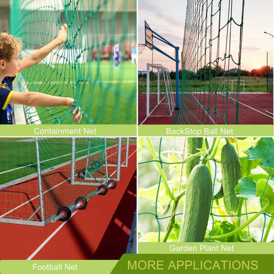 Aoneky Soccer Backstop Net - Heavy Duty Practice Barrier & Containment Net for Training, High Impact Hitting Netting, 10-15 x 10-60 Ft Sizes for Football/Soccer - happygetfit.com