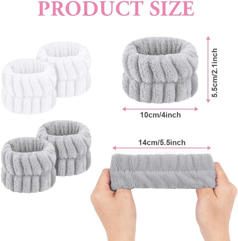 Laad afbeelding in Galerijviewer, AOOWU Polsband, Elastische Microvezel, Gezichtswas, Cosmetica, Haarband, Spa-armbanden voor Absorberende Zweetband voor Vrouwen en Meisjes, Make-up, Pols, Gezichtsverzorging - happygetfit.com
