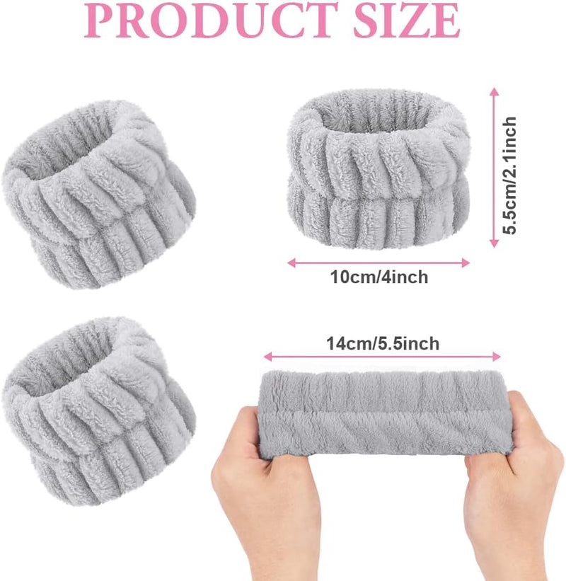 Laad afbeelding in Galerijviewer, AOOWU Polsband, Elastische Microvezel, Gezichtswas, Cosmetica, Haarband, Spa-armbanden voor Absorberende Zweetband voor Vrouwen en Meisjes, Make-up, Pols, Gezichtsverzorging - happygetfit.com
