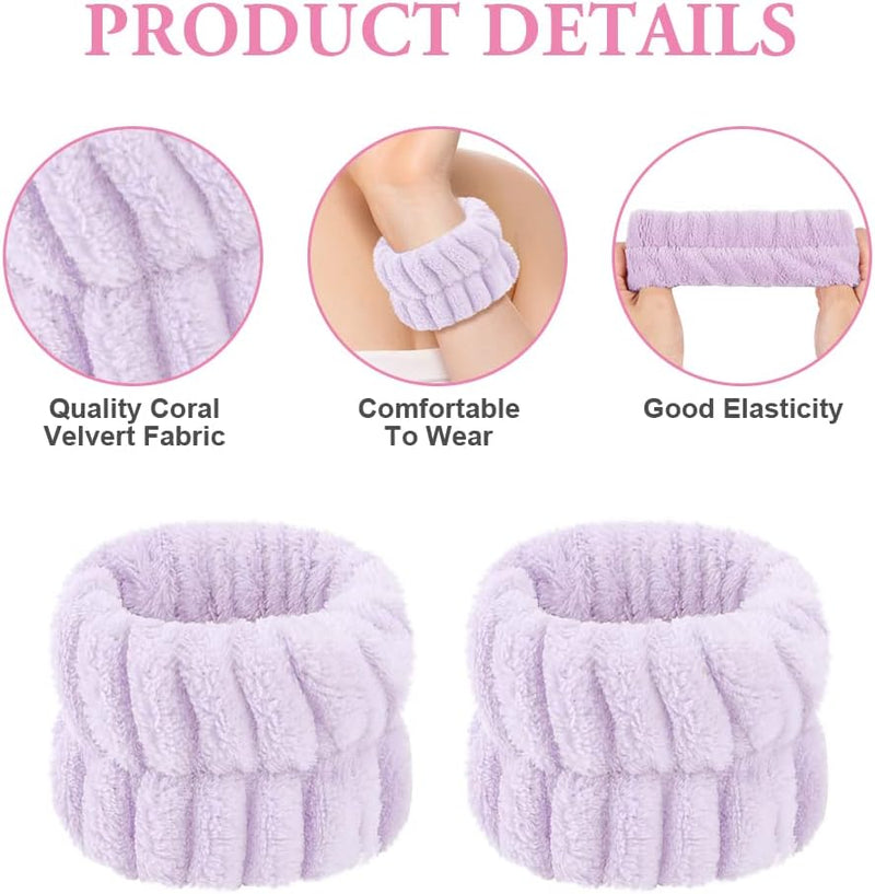 Laad afbeelding in Galerijviewer, AOOWU Polsband, Elastische Microvezel, Gezichtswas, Cosmetica, Haarband, Spa-armbanden voor Absorberende Zweetband voor Vrouwen en Meisjes, Make-up, Pols, Gezichtsverzorging - happygetfit.com
