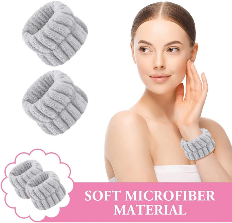 Laad afbeelding in Galerijviewer, AOOWU Polsband, Elastische Microvezel, Gezichtswas, Cosmetica, Haarband, Spa-armbanden voor Absorberende Zweetband voor Vrouwen en Meisjes, Make-up, Pols, Gezichtsverzorging - happygetfit.com
