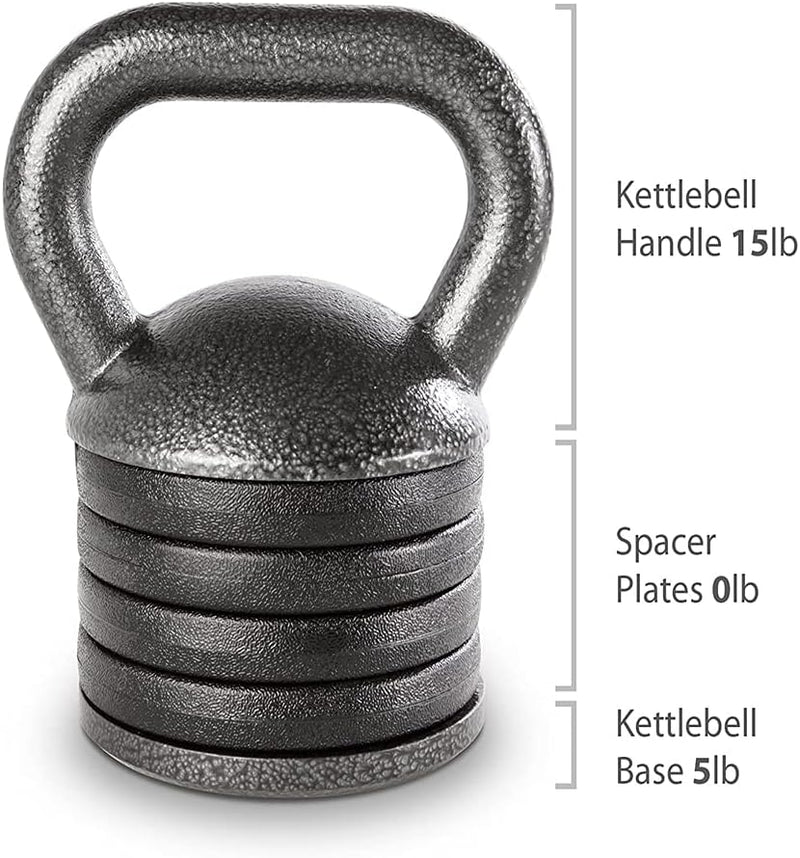 Laad afbeelding in Galerijviewer, Apex 20lb Adjustable Cast Iron Kettlebell Handle, Compatible with 1” Weight Plates, Up to 50lb Load Capacity for Strength Training, Weightlifting, Home Workouts - happygetfit.com

