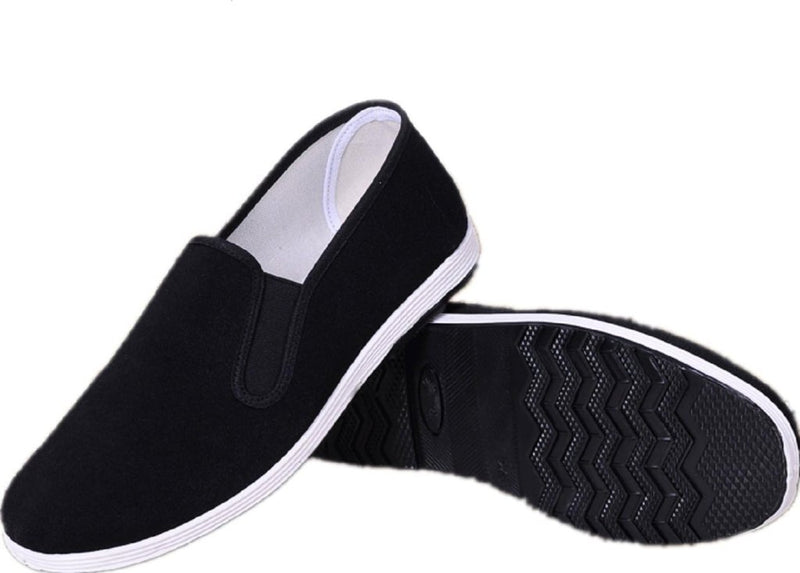 Laad afbeelding in Galerijviewer, APIKA Chinese Traditionele Oude Peking Schoenen Kung Fu Tai Chi Schoenen Rubberen Zool Unisex Zwart - happygetfit.com
