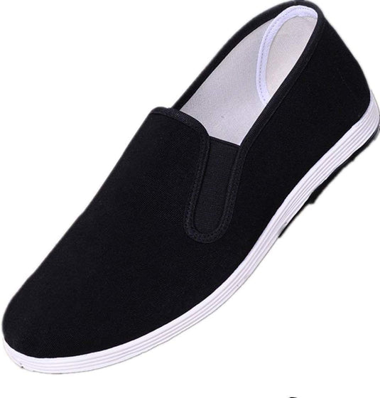 APIKA Chinese Traditionele Oude Peking Schoenen Kung Fu Tai Chi Schoenen Rubberen Zool Unisex Zwart - happygetfit.com