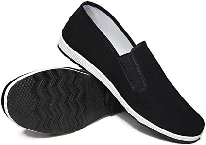 Laad afbeelding in Galerijviewer, APIKA Chinese Traditionele Oude Peking Schoenen Kung Fu Tai Chi Schoenen Rubberen Zool Unisex Zwart - happygetfit.com

