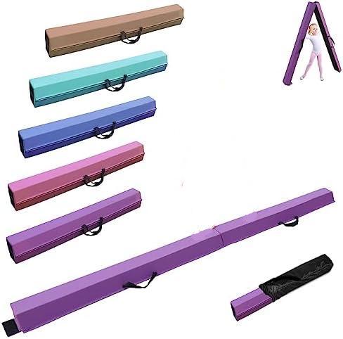 Artistieke gymnastiekbalk voor thuis, 240/270/300 cm, PU-leer, antislip rubberen basis, gymnastiekbalk voor training, praktijk, beroepsopleiding voor kinderen - happygetfit.com