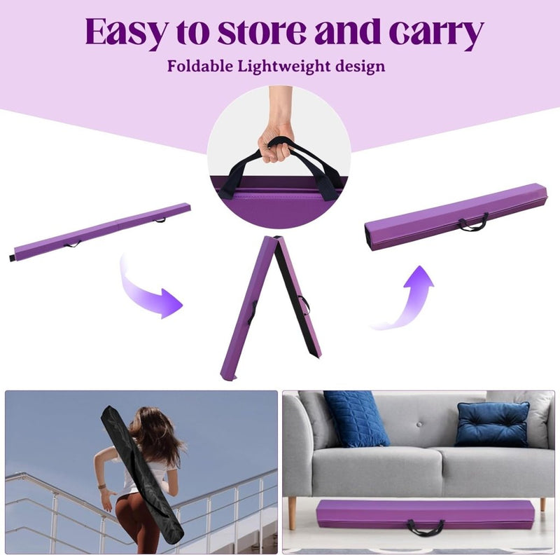 Laad afbeelding in Galerijviewer, Artistieke gymnastiekbalk voor thuis, 240/270/300 cm, PU-leer, antislip rubberen basis, gymnastiekbalk voor training, praktijk, beroepsopleiding voor kinderen - happygetfit.com
