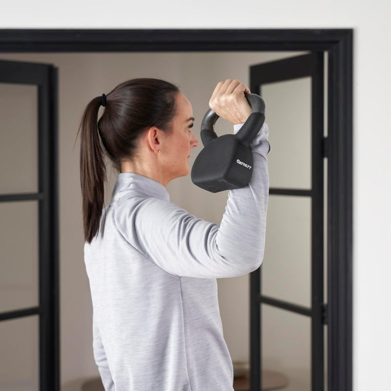 Laad afbeelding in Galerijviewer, Athlyt - Neopreen gietijzeren kettlebell, zwart - happygetfit.com
