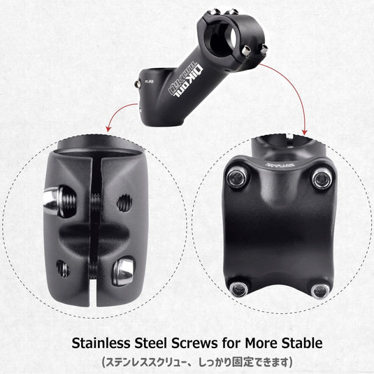 Azarxis 25.4mm 31.8mm Stem 70mm 80mm 90mm 110mm 120mm 130mm 17 35 45 60 Degree Adjustable Bike Stem Mountain Bike Stem Short Handlebar Stem for Bicycle, Road Bike, MTB, BMX, Cycling - happygetfit.com