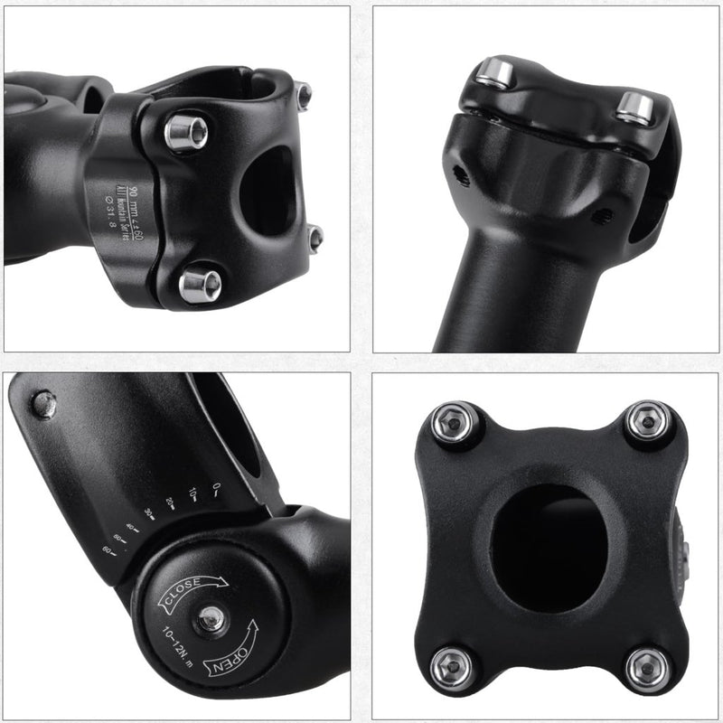 Laad afbeelding in Galerijviewer, Azarxis 25.4mm 31.8mm Stem 70mm 80mm 90mm 110mm 120mm 130mm 17 35 45 60 Degree Adjustable Bike Stem Mountain Bike Stem Short Handlebar Stem for Bicycle, Road Bike, MTB, BMX, Cycling - happygetfit.com
