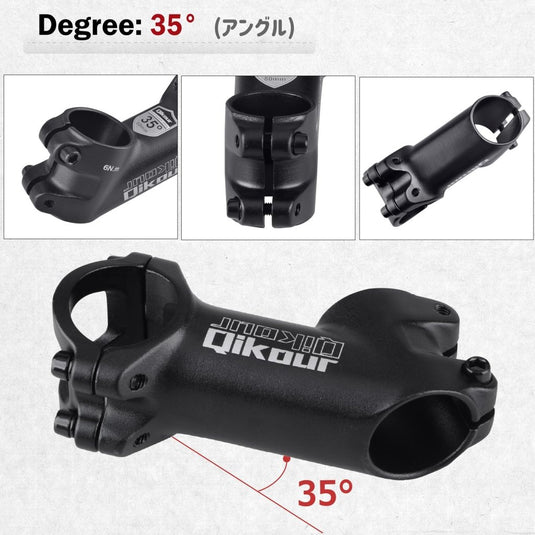 Azarxis 25.4mm 31.8mm Stem 70mm 80mm 90mm 110mm 120mm 130mm 17 35 45 60 Degree Adjustable Bike Stem Mountain Bike Stem Short Handlebar Stem for Bicycle, Road Bike, MTB, BMX, Cycling - happygetfit.com