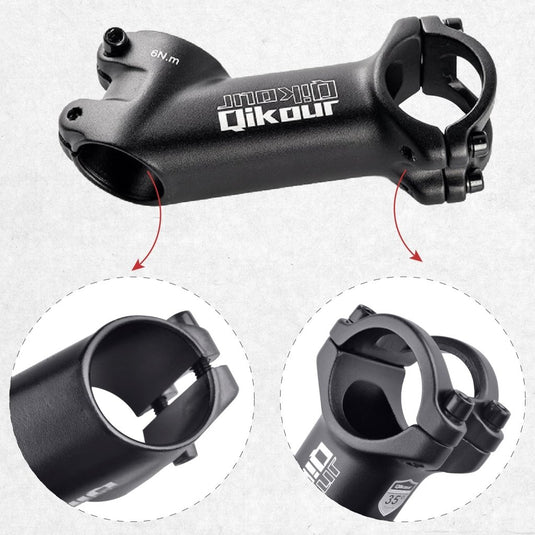 Azarxis 25.4mm 31.8mm Stem 70mm 80mm 90mm 110mm 120mm 130mm 17 35 45 60 Degree Adjustable Bike Stem Mountain Bike Stem Short Handlebar Stem for Bicycle, Road Bike, MTB, BMX, Cycling - happygetfit.com