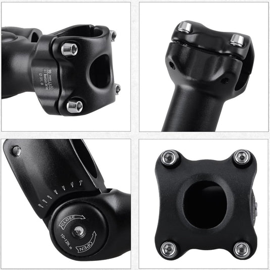 Azarxis Fietsstuurpen 25,4 mm verstelbaar fietsstuur stuurpen ±60 graden MTB voorvork stuurpen verlenging 90 mm voor mountainbike racefiets BMX DH cyclus met inbussleutel - happygetfit.com