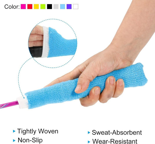 Badminton handdoek grips 2 stuks antislip en zweetabsorberend grijs-rood – racket overgrips – badminton accessoires - happygetfit.com