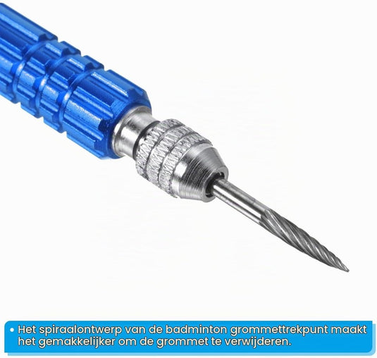 Badminton racket oogjes verwijderaar van roestvrij staal blauw – grommet remover – racket reparatiegereedschap - happygetfit.com