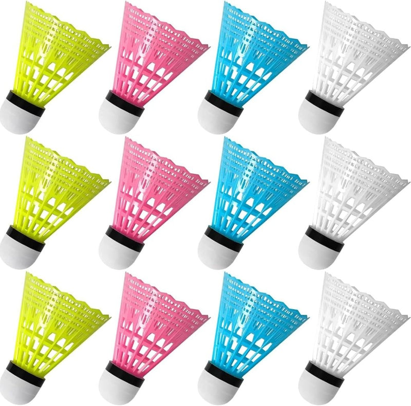 Carica l’immagine nel visualizzatore della galleria, Badmintonshuttles 12 stuks van duurzaam nylon met schuimkop in 4 kleuren – badmintonveren – shuttleballen - happygetfit.com
