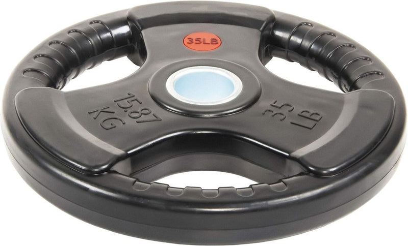 Laad afbeelding in Galerijviewer, BalanceFrom Rubber Coated Cast Iron Plate Weight Plate for Strength Training and Weightlifting, Olympic or Standard - happygetfit.com
