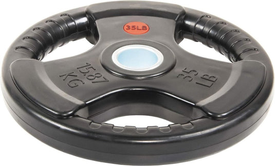 BalanceFrom Rubber Coated Cast Iron Plate Weight Plate for Strength Training and Weightlifting, Olympic or Standard - happygetfit.com
