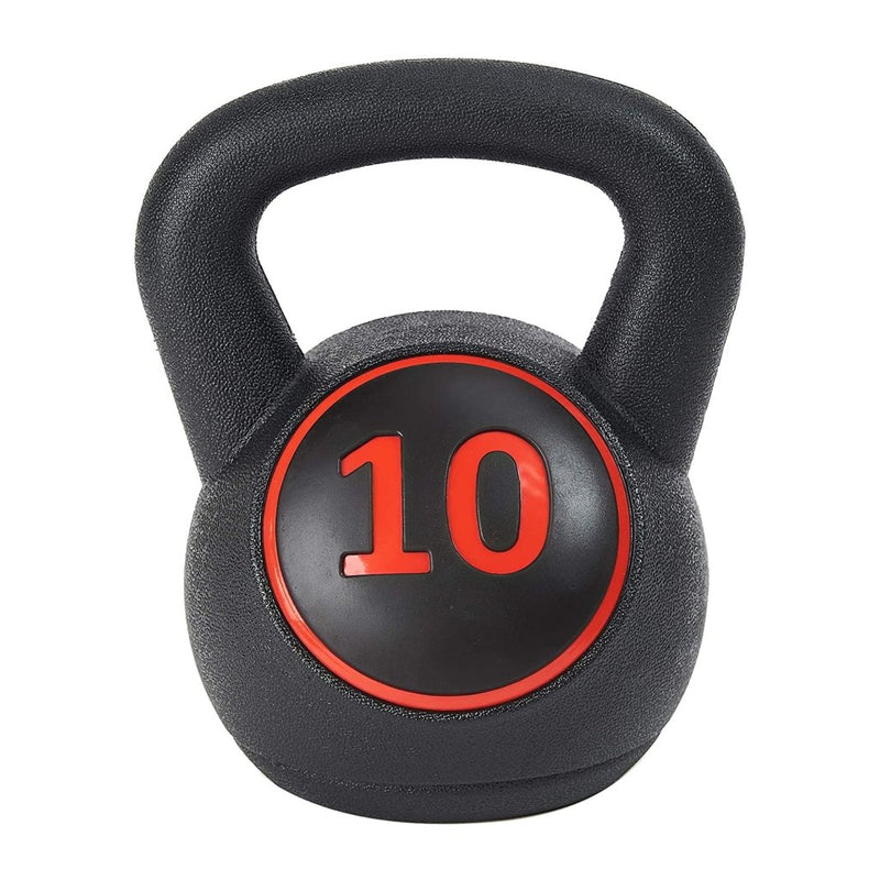 Laad afbeelding in Galerijviewer, BalanceFrom Vinyl Kettlebell Set, 30/45/50/75 Pound Options – Cement-Filled Strength Training Weights with Ergonomic Grip and Color Coding for Full Body Fitness at Home or Gym - happygetfit.com
