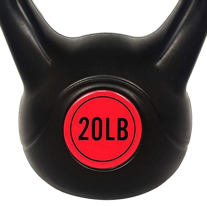 Laad afbeelding in Galerijviewer, BalanceFrom Vinyl Kettlebell Set, 30/45/50/75 Pound Options – Cement-Filled Strength Training Weights with Ergonomic Grip and Color Coding for Full Body Fitness at Home or Gym - happygetfit.com

