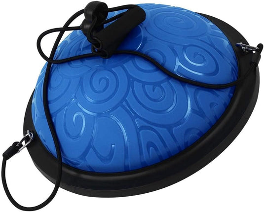 Balanstrainer 46 cm met weerstandsbanden – antislip halve bal – core training – evenwichtstraining - happygetfit.com
