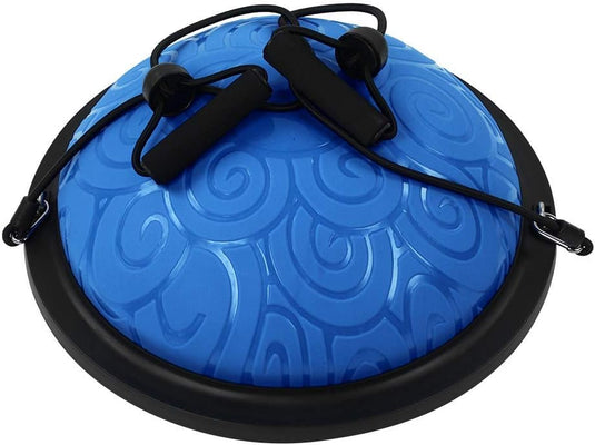 Balanstrainer 46 cm met weerstandsbanden – antislip halve bal – core training – evenwichtstraining - happygetfit.com