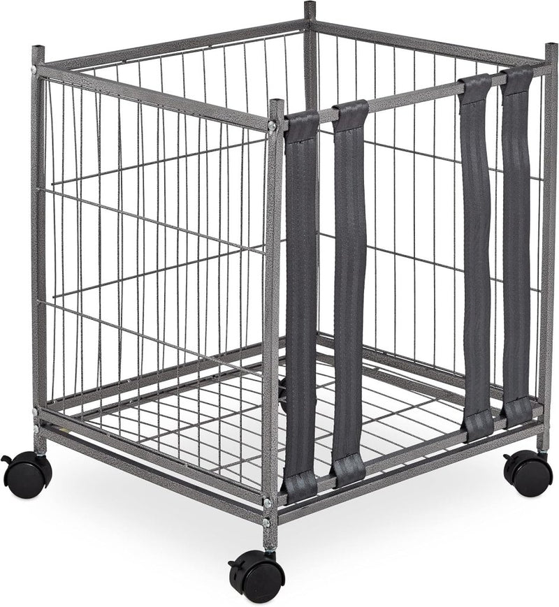 Laad afbeelding in Galerijviewer, Ballenkar met 4 wielen metaal grijs - happygetfit.com
