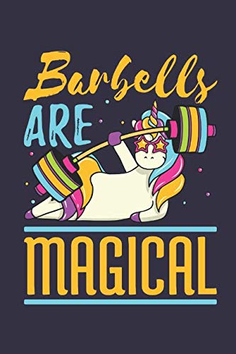 Load image into Gallery viewer, Barbells Are Magical: Weightlifting Journal For Women With Unicorn Cover, Blank Lined Training And Workout Logbook, 150 Pages for writing notes, college ruled - happygetfit.com
