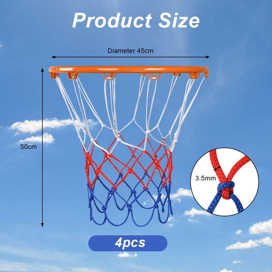 Basketbalnetten 2 stuks van stevig polypropyleen met 12 ophanglussen en 50 cm lengte voor standaard basketbalringen – basketnetten – ringnetten - happygetfit.com