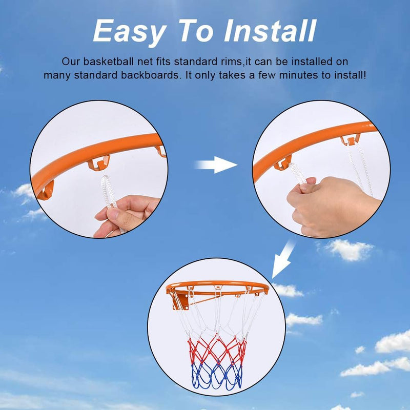 Carica l’immagine nel visualizzatore della galleria, Basketbalnetten 2 stuks van stevig polypropyleen met 12 ophanglussen en 50 cm lengte voor standaard basketbalringen – basketnetten – ringnetten - happygetfit.com
